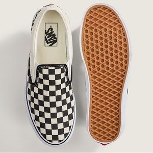 Vans Checkered Slip-On Sneakers in Black and White